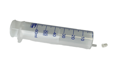 50 ml (60ml) All Plastic Syringe (30 Syringes with bag of 30 caps) 